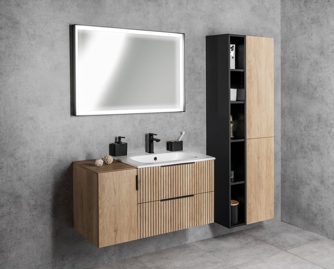 ESPACE szafka 35x172x32cm, 2 drzwiczki, lewy/prawy, dąb cuneo