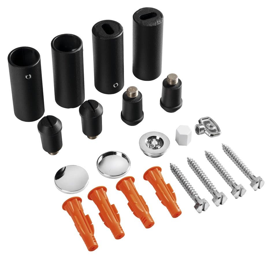 Zestaw montażowy na grzejnik,  czarny mat