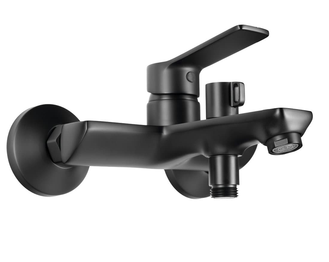 SINTRA bateria wannowa ścienna, czarny mat