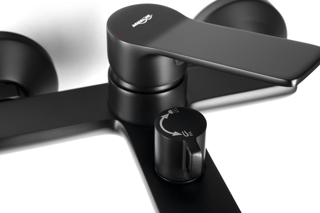 SINTRA bateria wannowa ścienna, czarny mat