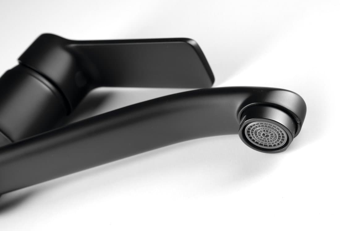 SINTRA bateria umywalkowa z obrotową głowicą, czarny mat