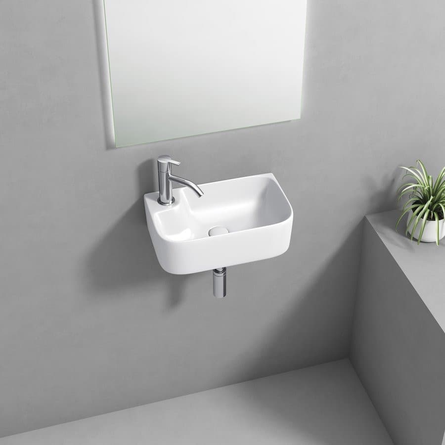 BELLE umywalka ceramiczna 36x22cm, biały