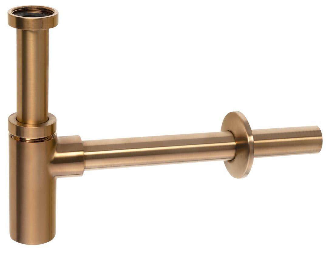 Syfon umywalkowy 5/4", odpływ 32mm, miedź mat