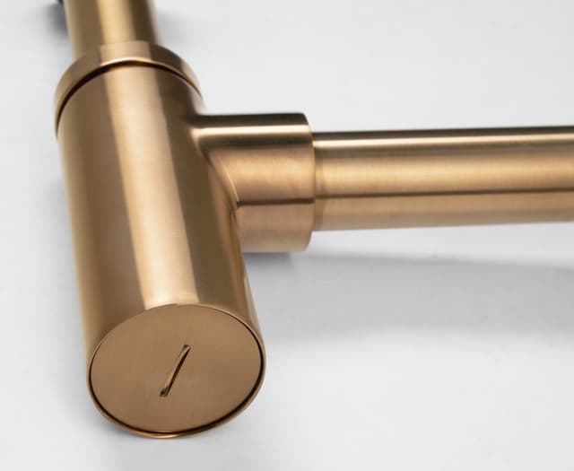 Syfon umywalkowy 5/4", odpływ 32mm, miedź mat