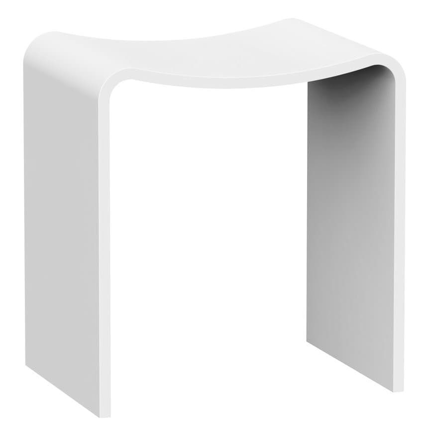 KORAL taboret łazienkowy 40x43x30cm, solid surface, biały mat