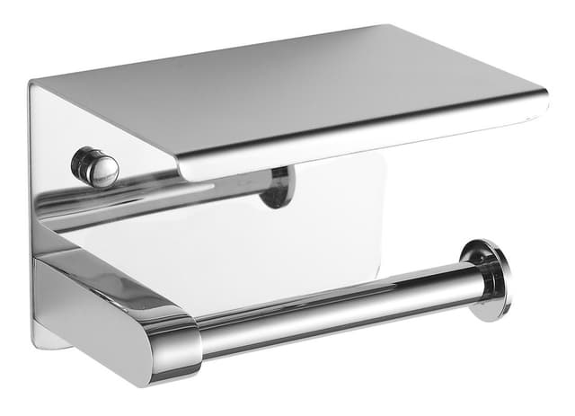 Wieszak na papier toaletowy z półką, chrom