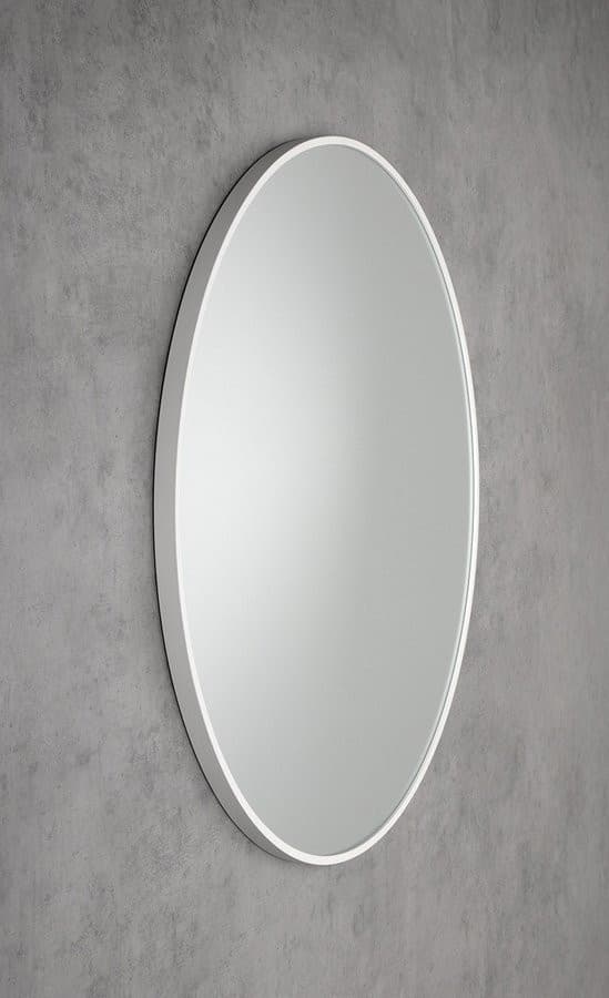 NOTION SLIM okrągłe lustro w ramie, średnica 60cm, biały mat