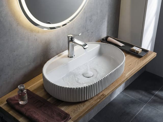 SINTESI umywalka ceramiczna nablatowa, 60x40cm, biały