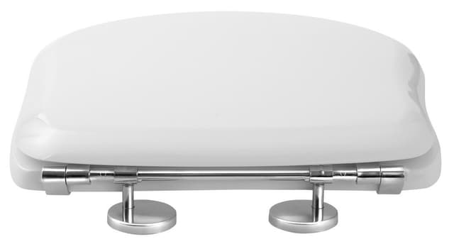 RETRO deska WC, Soft Close, biała/chrom