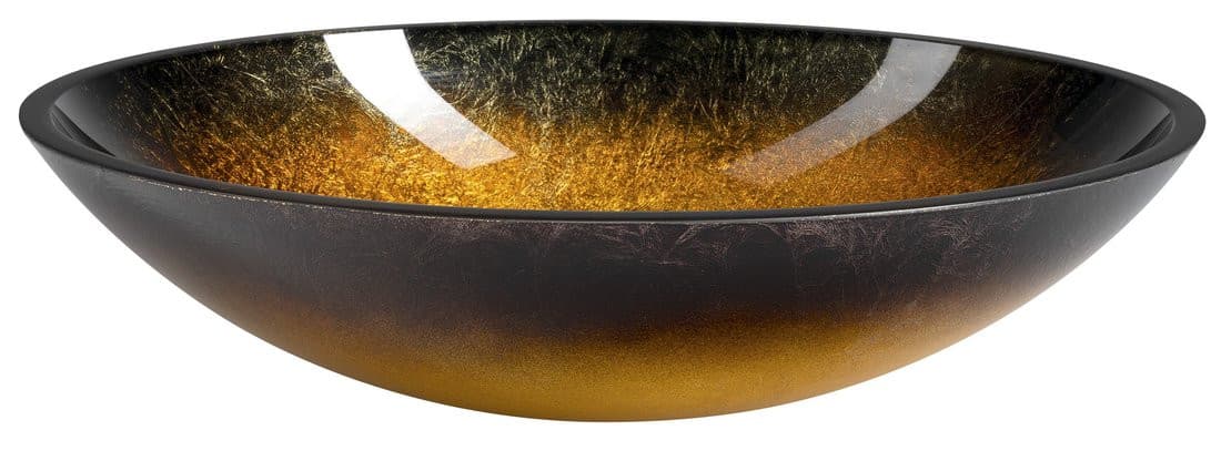 SELVA umywalka nablatowa szklana 50,5x38cm, złoto