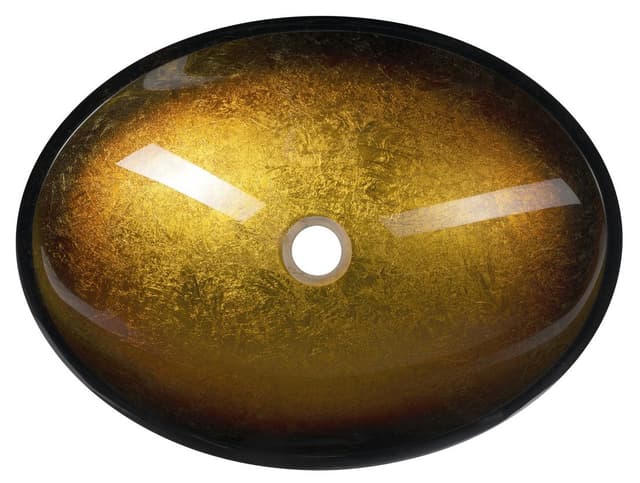 SELVA umywalka nablatowa szklana 50,5x38cm, złoto