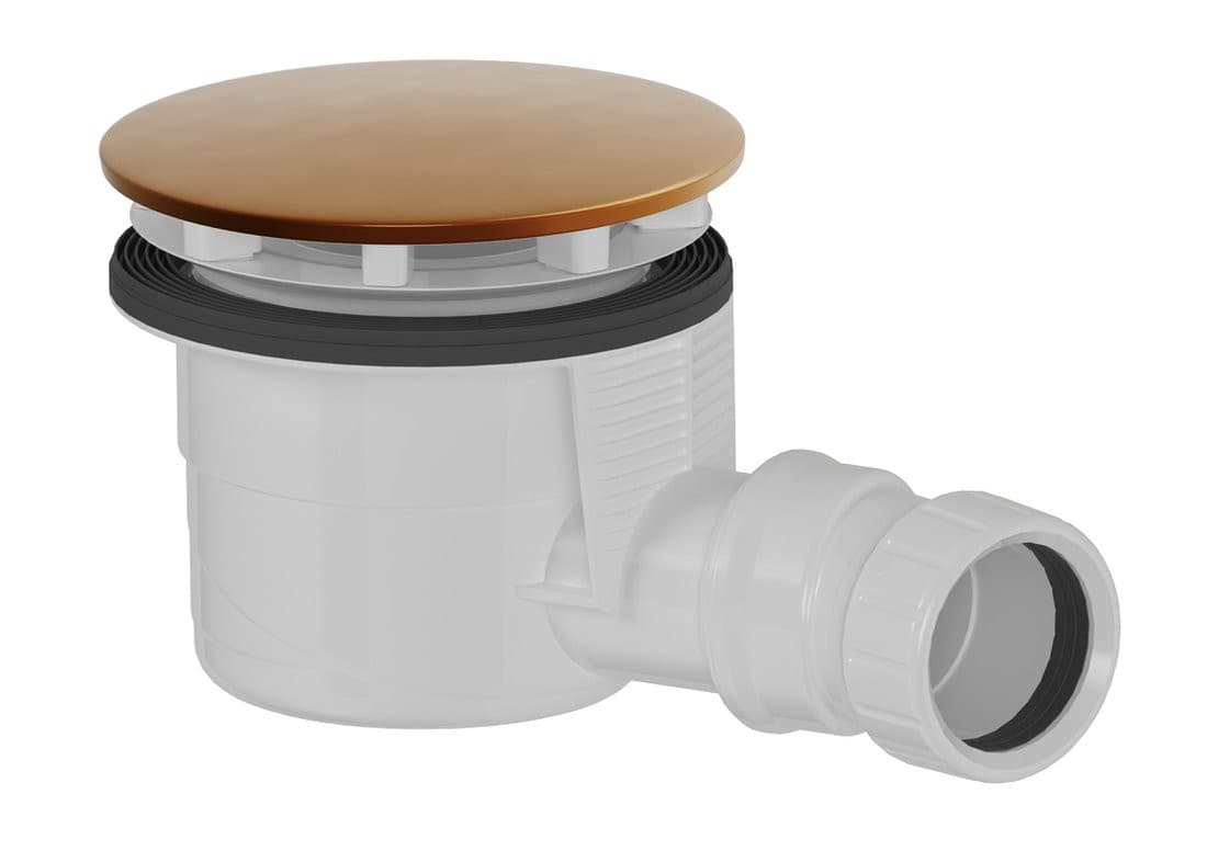 Syfon do brodzików, średnica 90mm, DN40, maskownica miedź mat