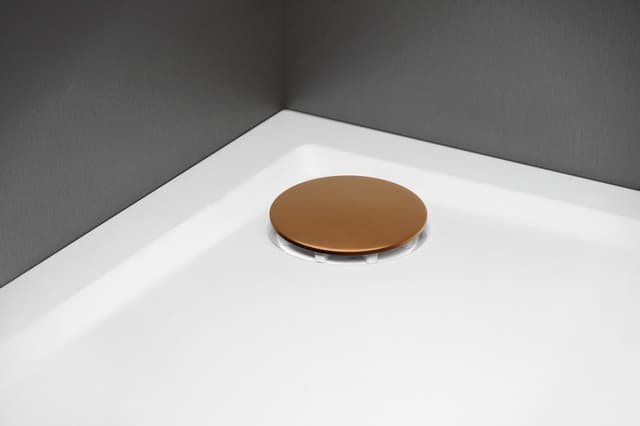 Syfon do brodzików, średnica 90mm, DN40, maskownica miedź mat