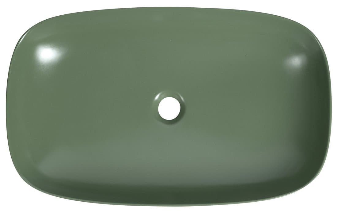 MATTEO umywalka ceramiczna nablatowa 65x40cm, zielony mat
