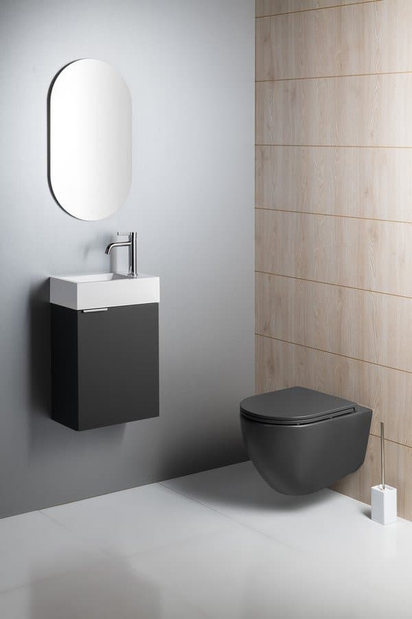 INFINITY miska WC wisząca, Rimless, 36,5x53cm, antracyt