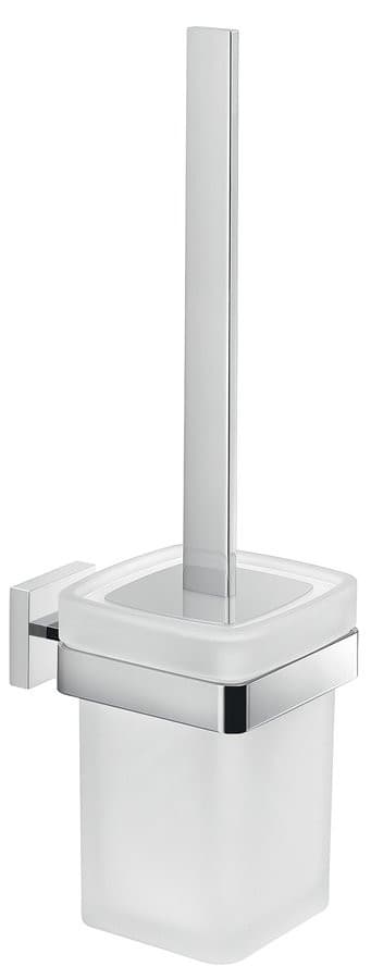 ELBA szczotka WC, szkło mleczne, chrom
