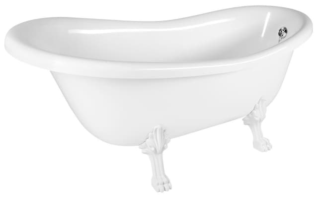 RETRO wolnostojąca wanna 157x76,5x73cm, biała, nogi białe