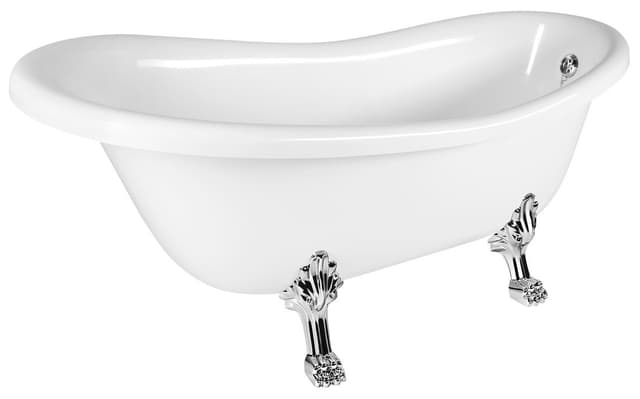 RETRO wolnostojąca wanna 157x76,5x73cm, biała, nogi chrom