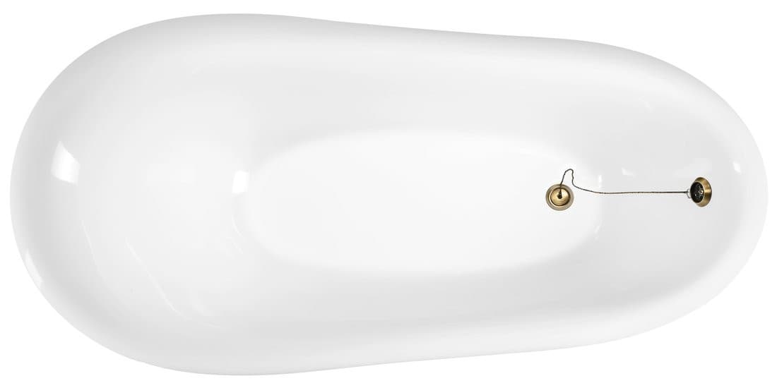 RETRO wolnostojąca wanna 168x76,2x70cm, biała, nogi brąz