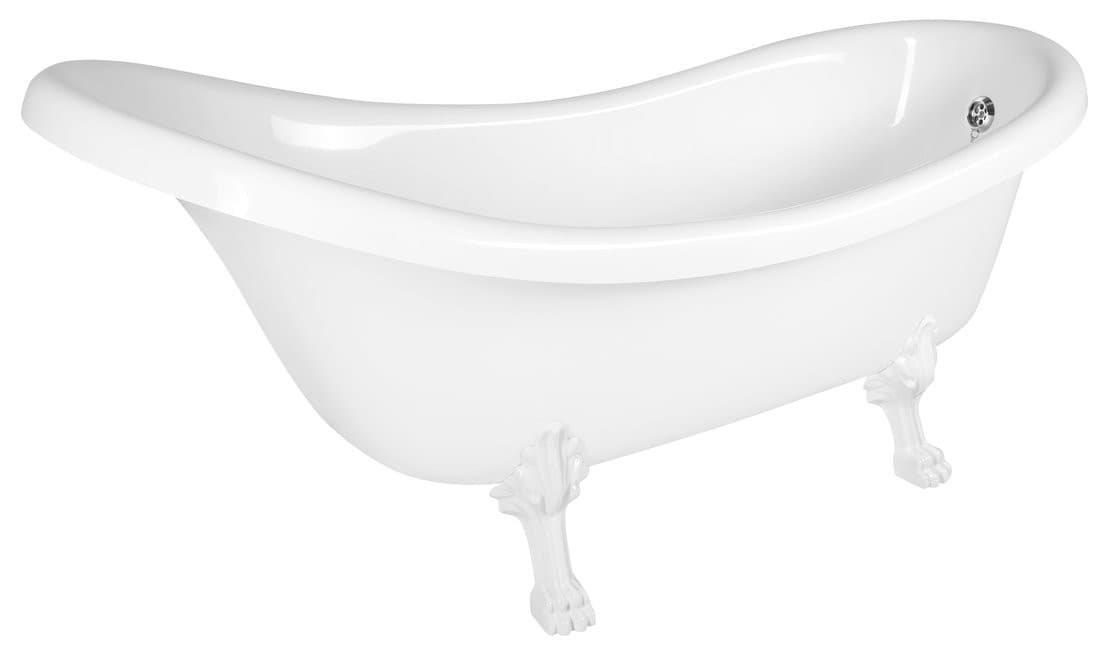 RETRO wolnostojąca wanna 174,5x82x80,5cm, biała, nogi białe