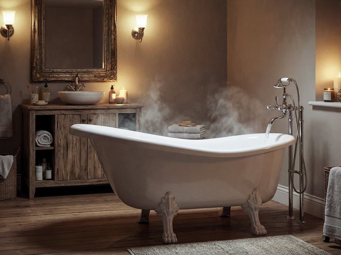 RETRO wolnostojąca wanna 174,5x82x80,5cm, biała, nogi białe