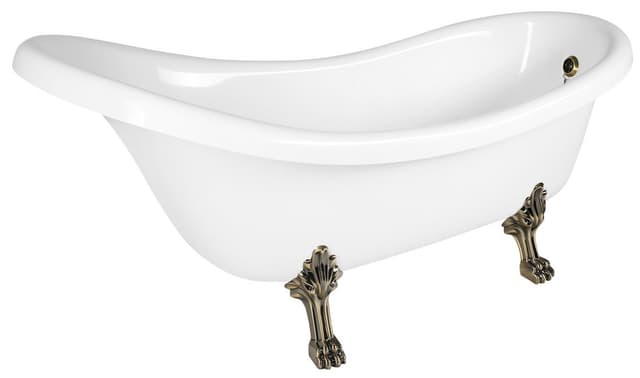 RETRO wolnostojąca wanna 174,5x82x80,5cm, biała, nogi brąz