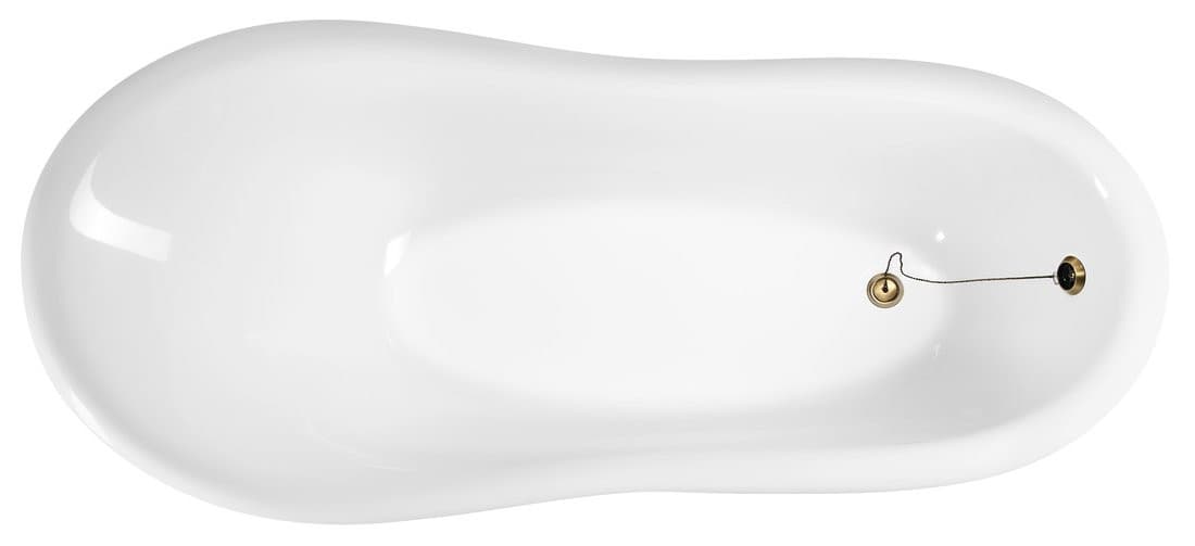 RETRO wolnostojąca wanna 174,5x82x80,5cm, biała, nogi brąz