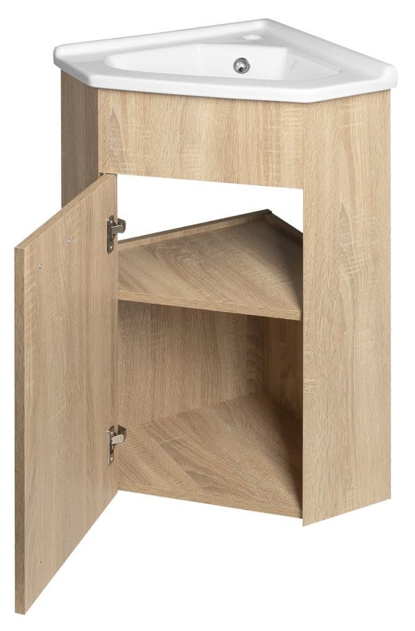 ZOJA szafka pod umywalkę narożna 39x74x39cm, dąb platynowy