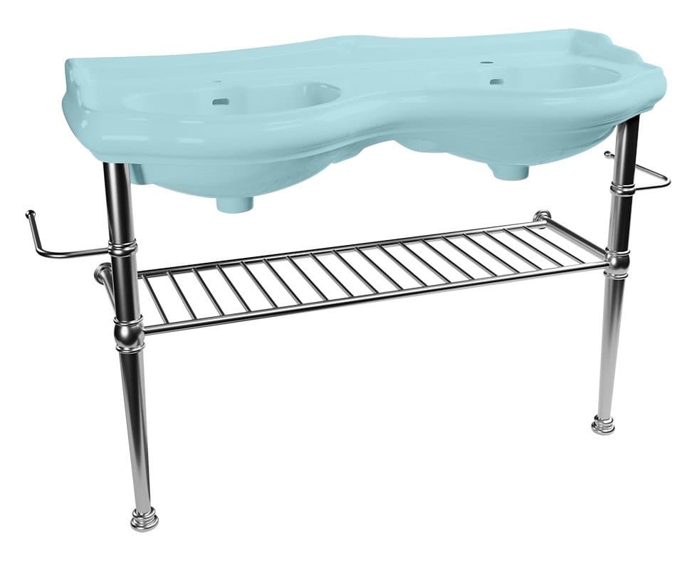 RETRO podpora podwójnej umywalki 120 cm z półką, chrom