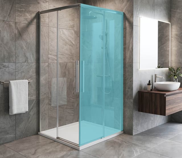 LUXOR drzwi wejście z rogu 800mm, szkło czyste
