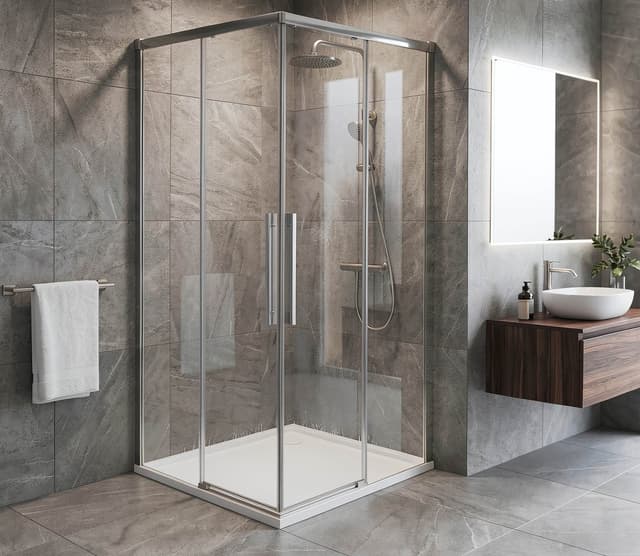 LUXOR drzwi wejście z rogu 900mm, szkło czyste