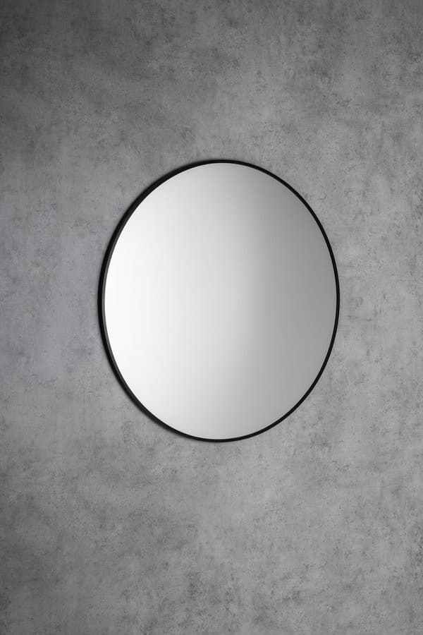 AROWANA okrągłe lustro w ramie średnica 50cm, czarny mat