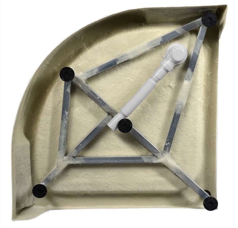 Brodzik prysznicowy samonośny akrylowy, półokrągły 80x80x15cm