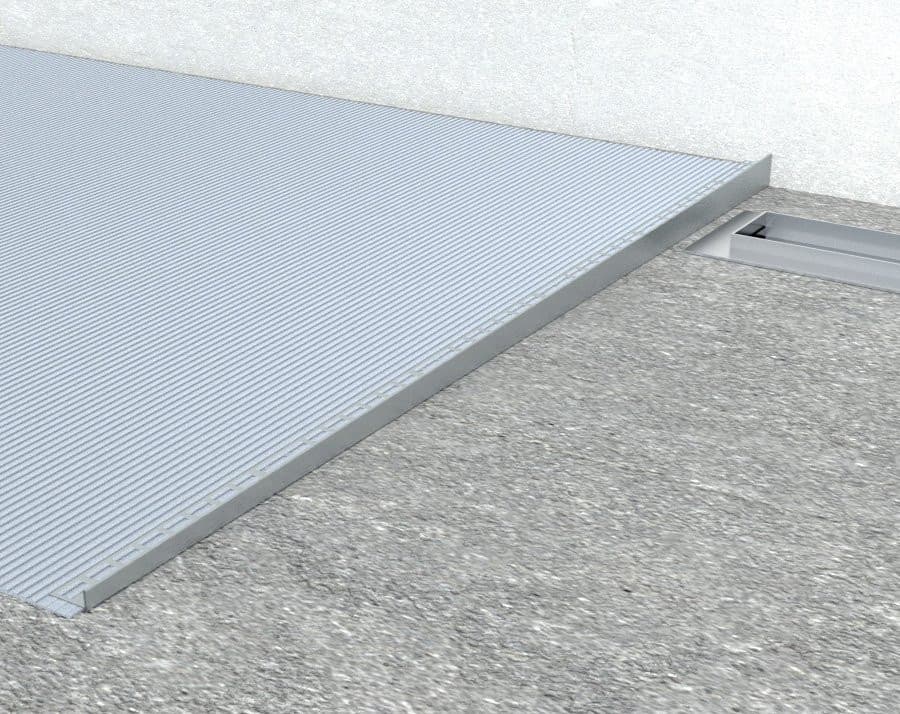 Listwa spadkowa lewa, wysokość 10mm, długość 1200mm, stal nierdzewna mat