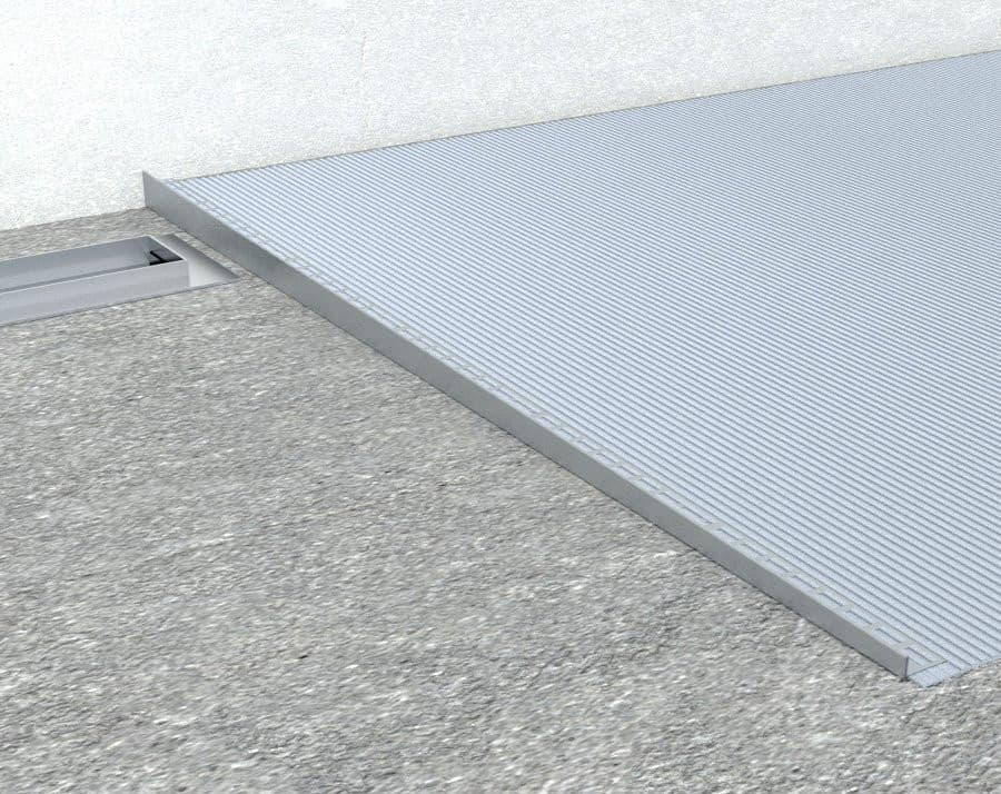 Listwa spadkowa prawa, wysokość 10mm, długość 1200mm, stal nierdzewna mat