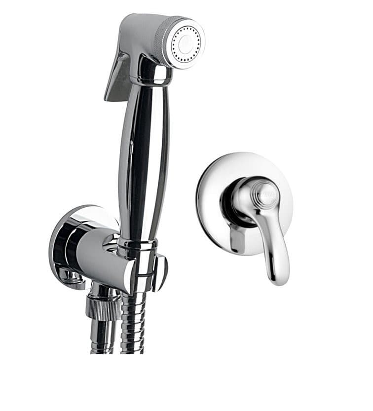 Bateria bidetowa podtynkowa ze Stop słuchawką bidetową i wężem, Retro, chrom