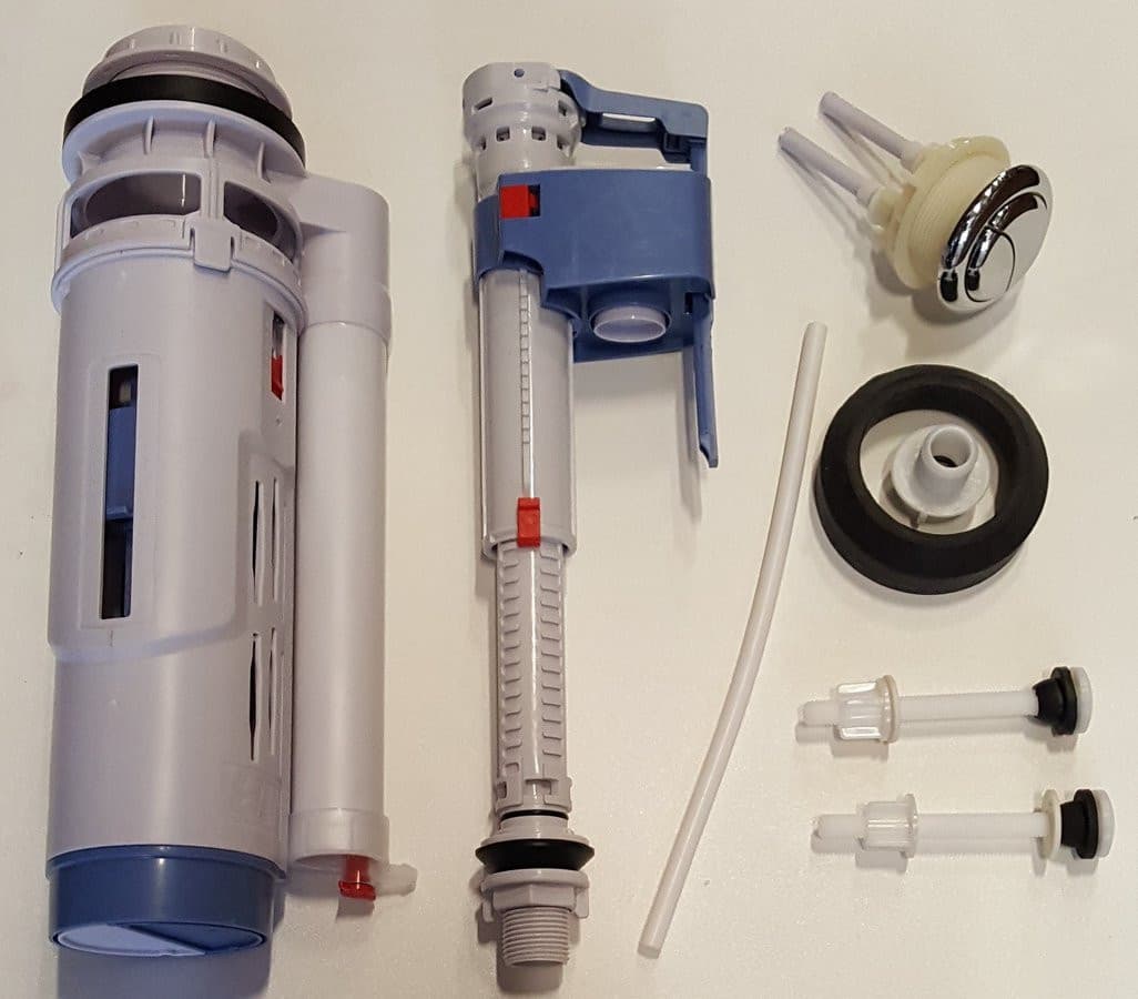 Mechanizm spłukujący z przyciskiem DUAL 59mm, dolne napełnianie, chrom