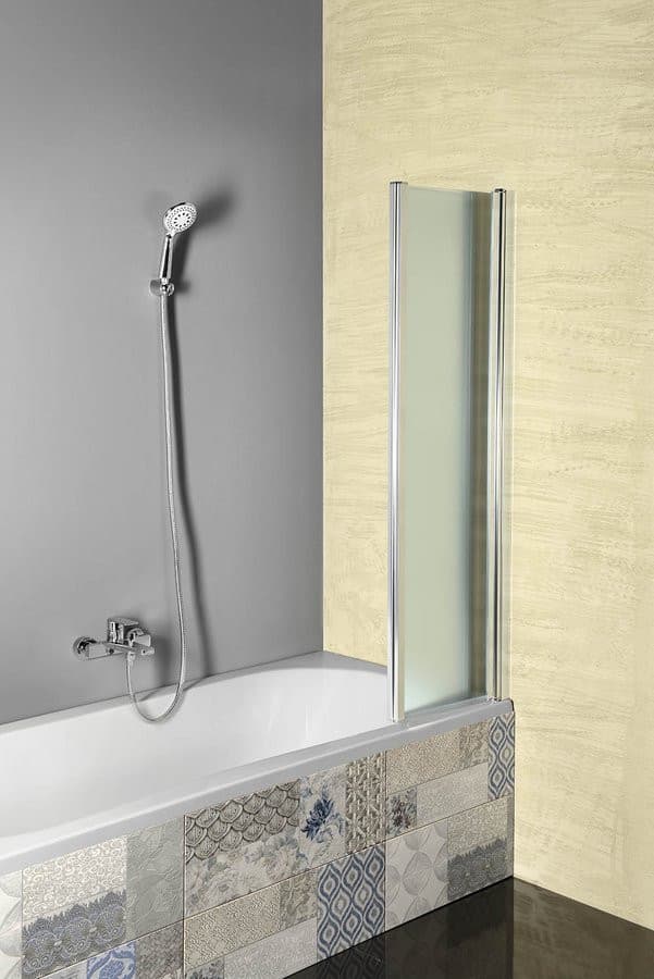 VANDA parawan wannowy składany 1000x1400 mm, chrom, szkło matowe