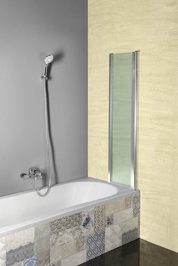 VANDA parawan wannowy składany 1000x1400 mm, chrom, szkło matowe