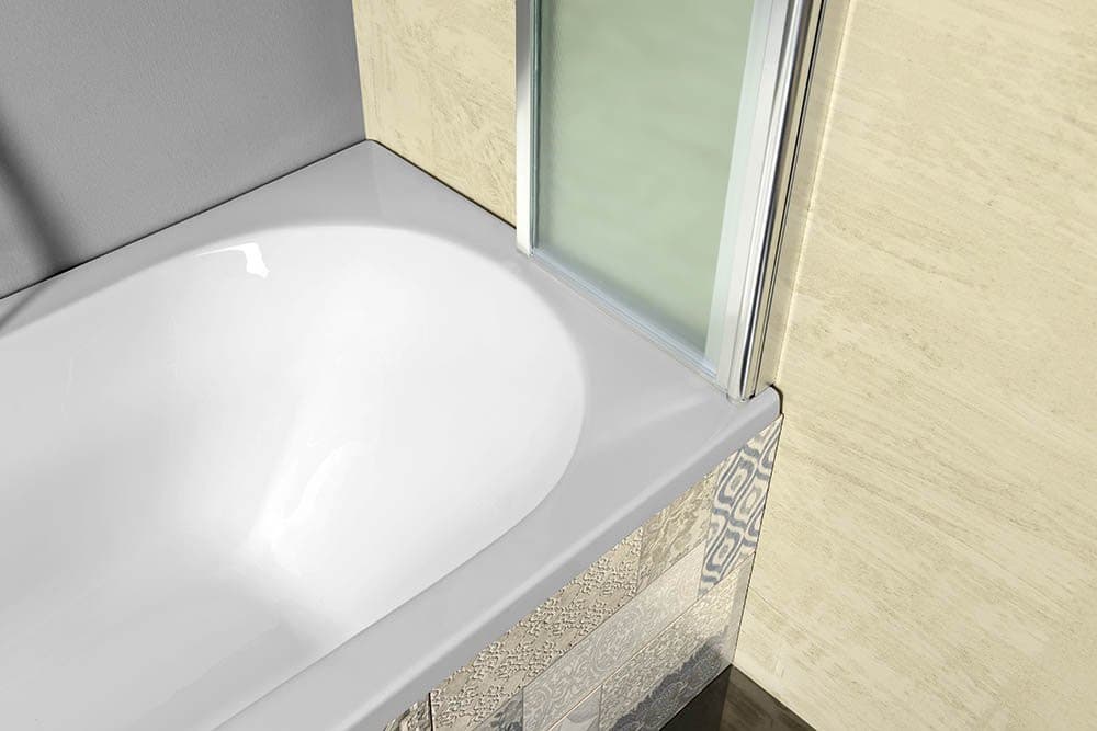 VANDA parawan wannowy składany 1000x1400 mm, chrom, szkło matowe