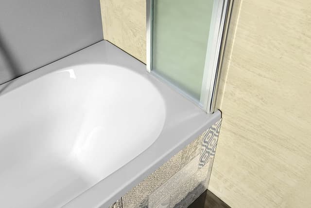 VANDA parawan wannowy składany 1000x1400 mm, chrom, szkło matowe