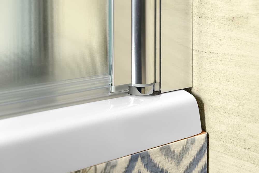 VANDA parawan wannowy składany 1000x1400 mm, chrom, szkło matowe