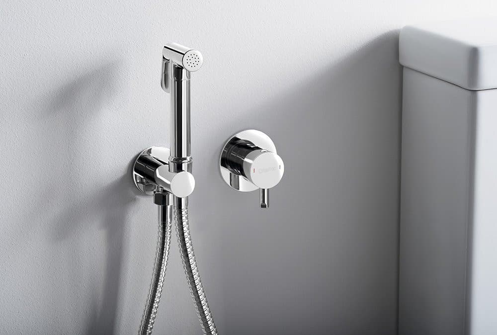 RHAPSODY bateria bidetowa podtynkowa ze słuchawką bidetową i wężem, chrom