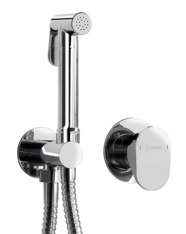 AXAMITE bateria bidetowa podtynkowa ze słuchawką bidetową i wężem, chrom