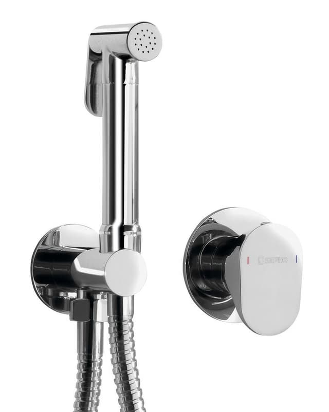 AXAMITE bateria bidetowa podtynkowa ze słuchawką bidetową i wężem, chrom