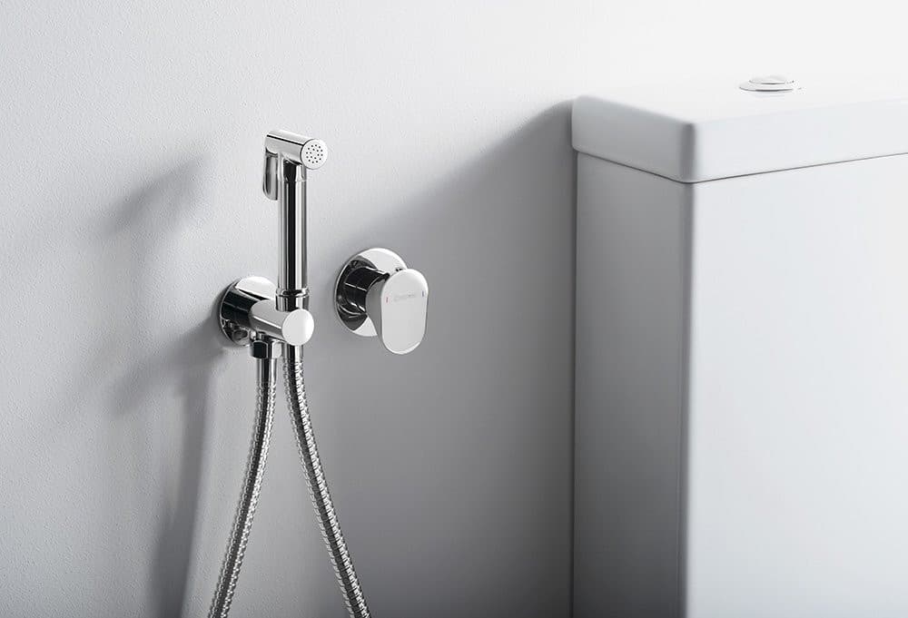 AXAMITE bateria bidetowa podtynkowa ze słuchawką bidetową i wężem, chrom