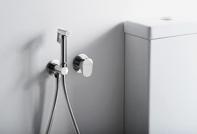 AXAMITE bateria bidetowa podtynkowa ze słuchawką bidetową i wężem, chrom