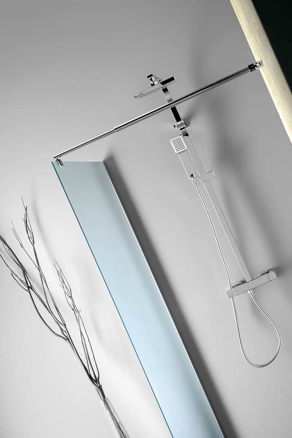 WALK-IN ścianka przysznicowa do montażu do ściany ze wspornikem, 1000 mm, szkło matowe Brick