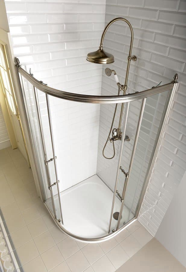 ANTIQUE kabina półokrągła 1000x1000mm, drzwi przesuwne podwójne, brąz