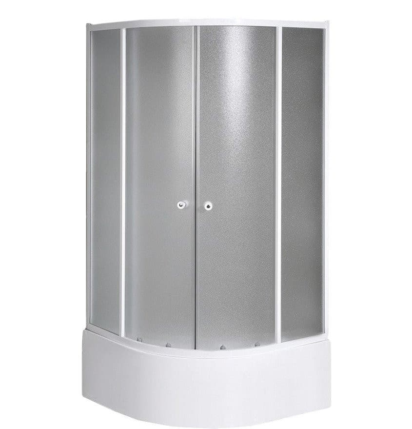 ARLEN kabina prysznicowa półokrągła niska 900x900x1500 mm, szkło Brick